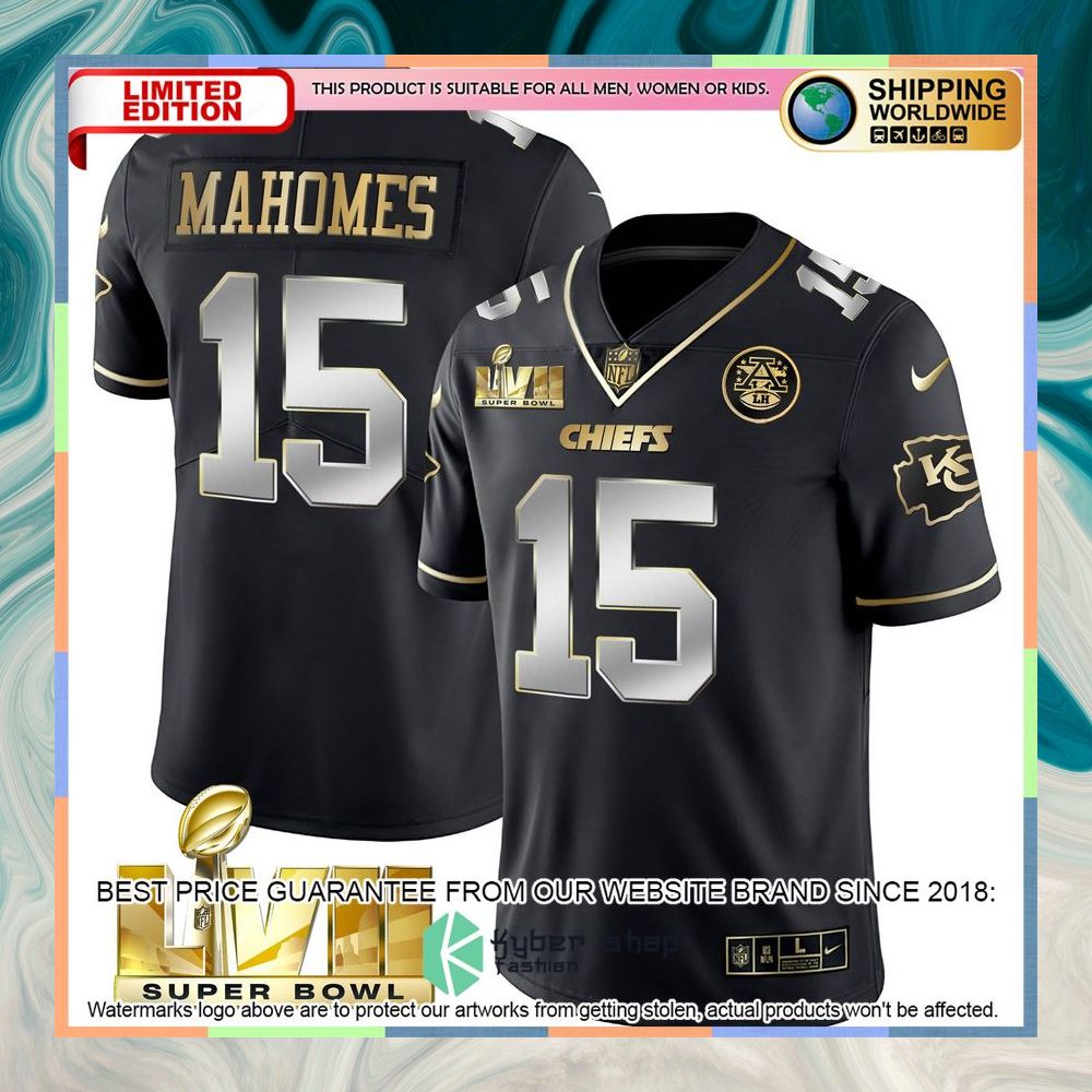 Black Limited SUPER BOWL LVII Patrick Mahomes 15 Football Jersey 3 black limited super bowl lvii patrick mahomes 15 football jersey 1 339