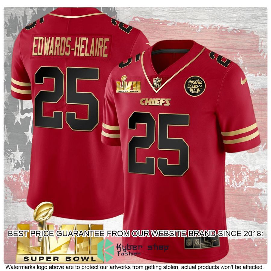 black red super bowl lvii edwards helaire 25 football jersey 2 641