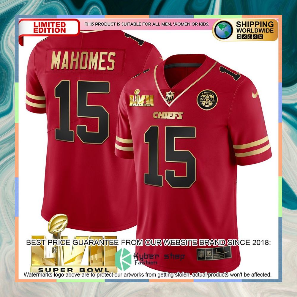 Black Red SUPER BOWL LVII Patrick Mahomes 15 Football Jersey 3 black red super bowl lvii patrick mahomes 15 football jersey 1 614