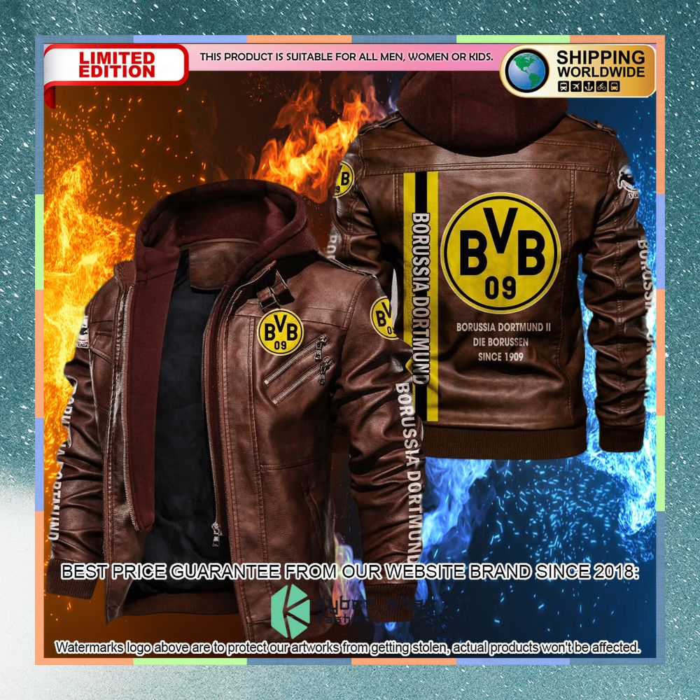 Borussia Dortmund II Leather Jacket 6 borussia dortmund ii leather jacket 2 100