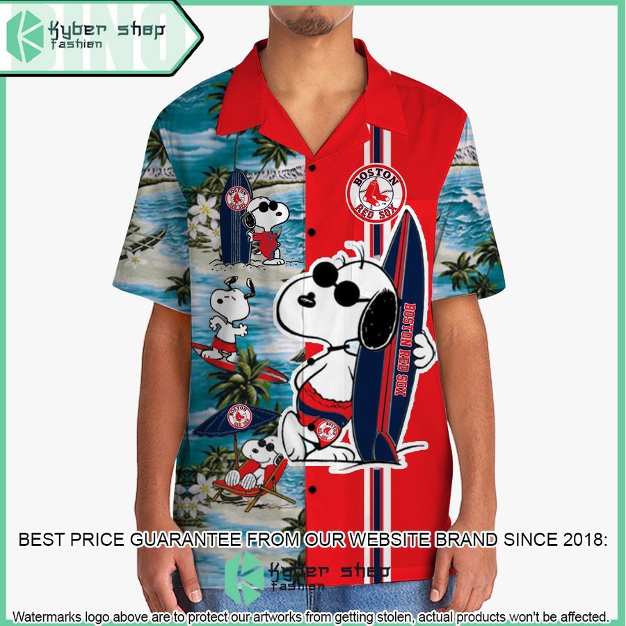 boston red sox snoopy hawaiian shirt short 2 813