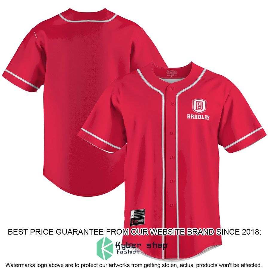 Bradley Braves Red Baseball Jersey