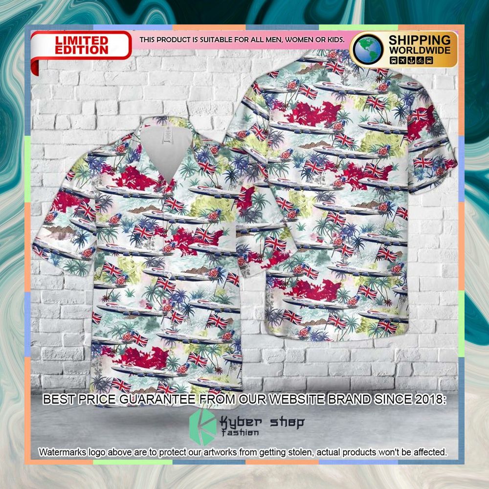British Airways Chelsea Rose-England Boeing 747-436 G-BYGA Hawaiian Shirt 3 British Airways Chelsea Rose-England Boeing 747-436 G-BYGA Hawaiian Shirt word1