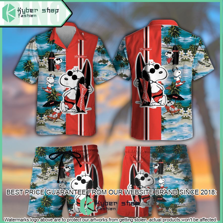 budweiser snoopy hawaiian shirt and shorts 1 199