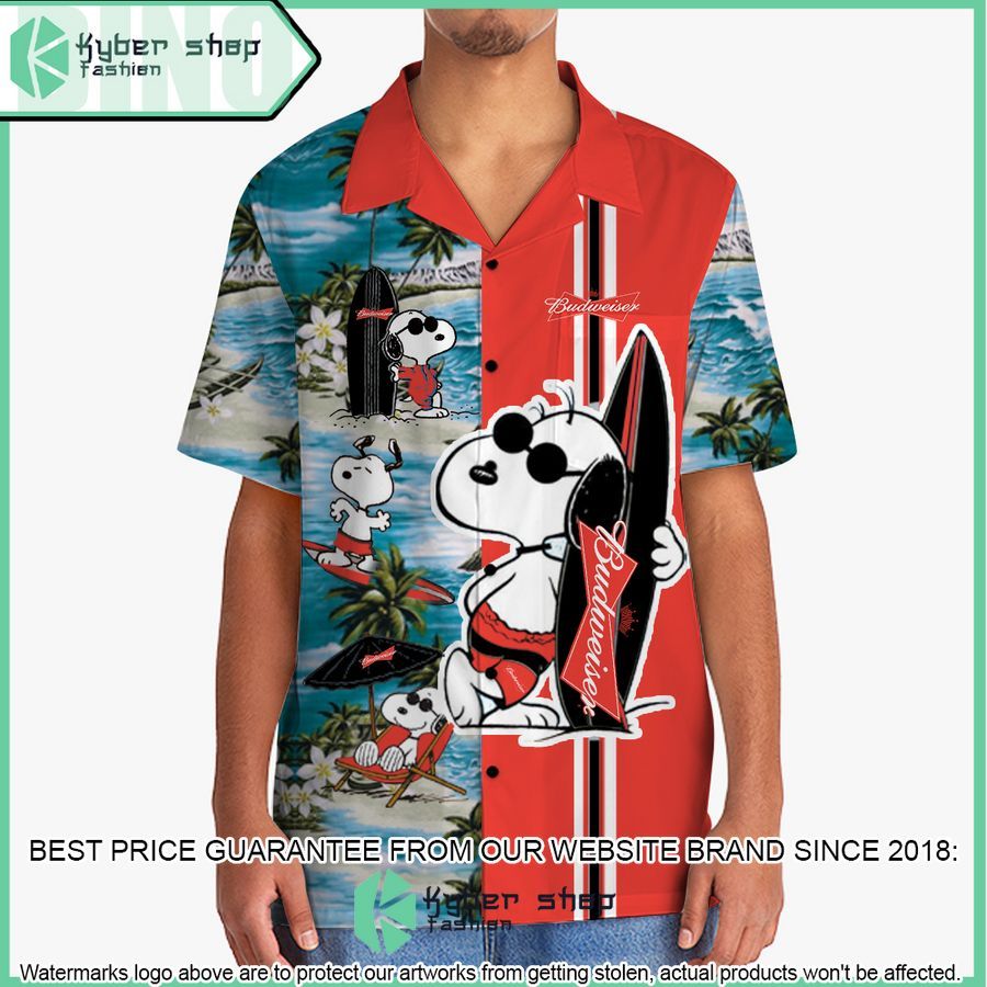 budweiser snoopy hawaiian shirt and shorts 2 942