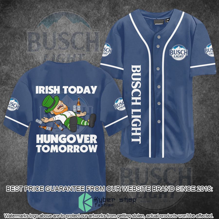busch light hungover st patricks day baseball jersey 1 821
