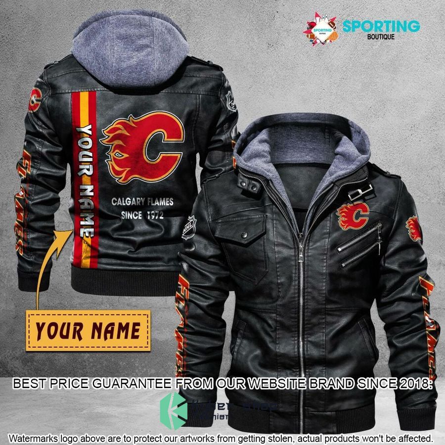 calgary flames leather jacket 1 183