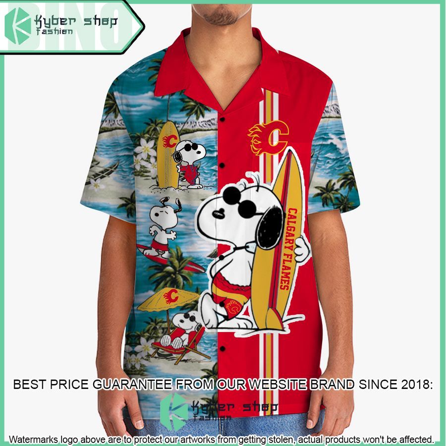 calgary flames snoopy hawaiian shirt and shorts 2 677