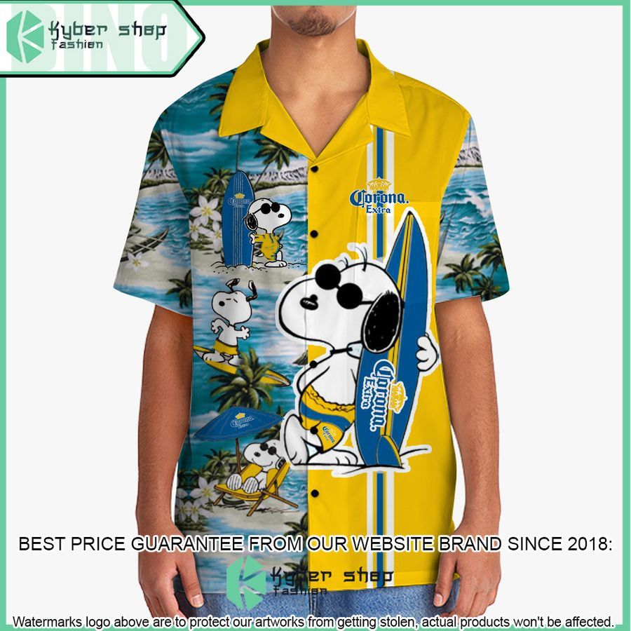corona snoopy hawaiian shirt and shorts 2 856