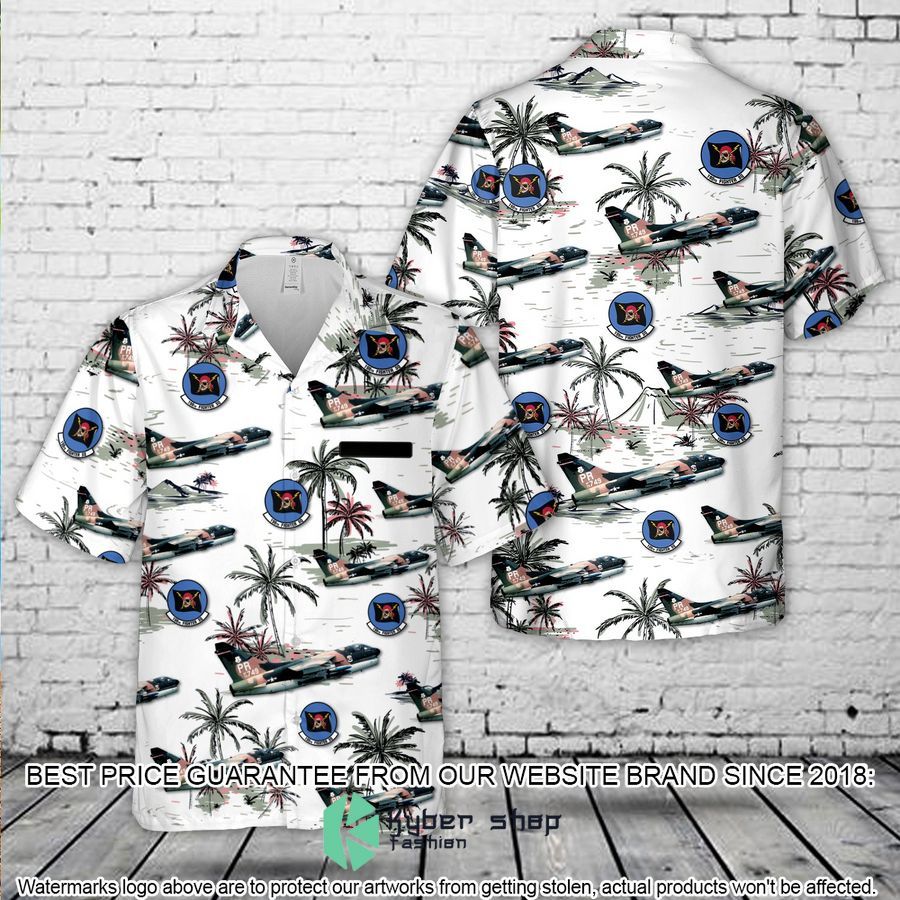 Custom Name Puerto Rico Air National Guard A-7D Corsair II 198th Airlift Squadron Hawaiian Shirt