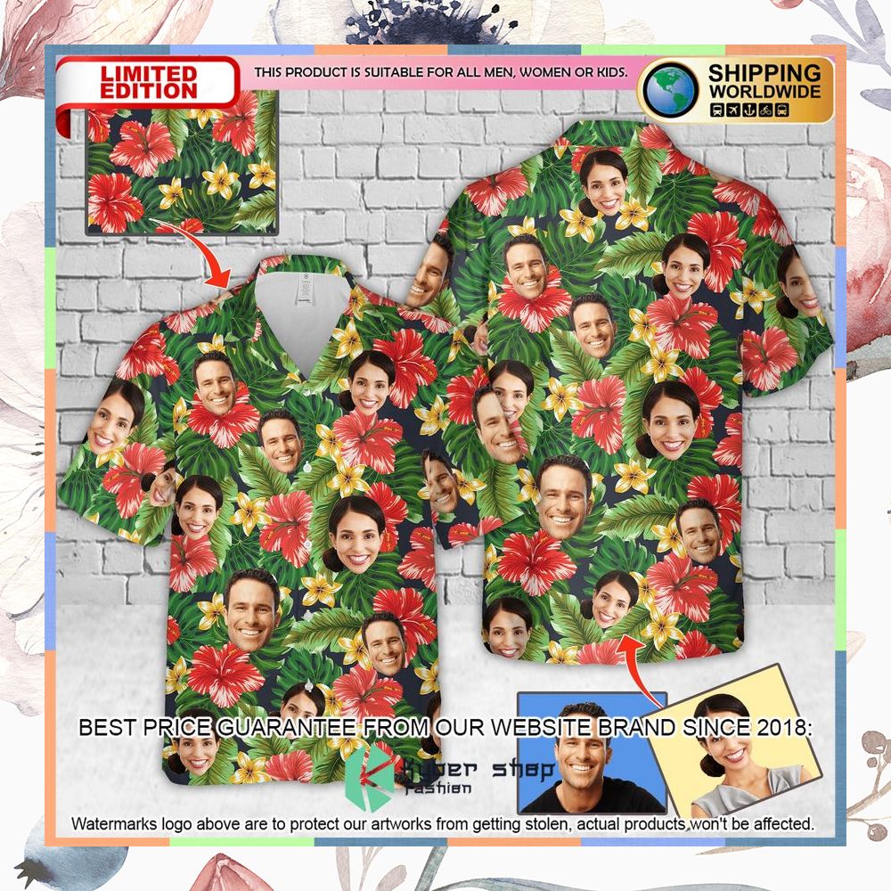 Custom Pattern & Face Hawaiian Shirt 3 Custom Pattern & Face Hawaiian Shirt word1