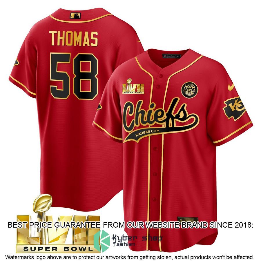 derrick thomas 58 super bowl lvii kansas city chiefs baseball jersey 1 500