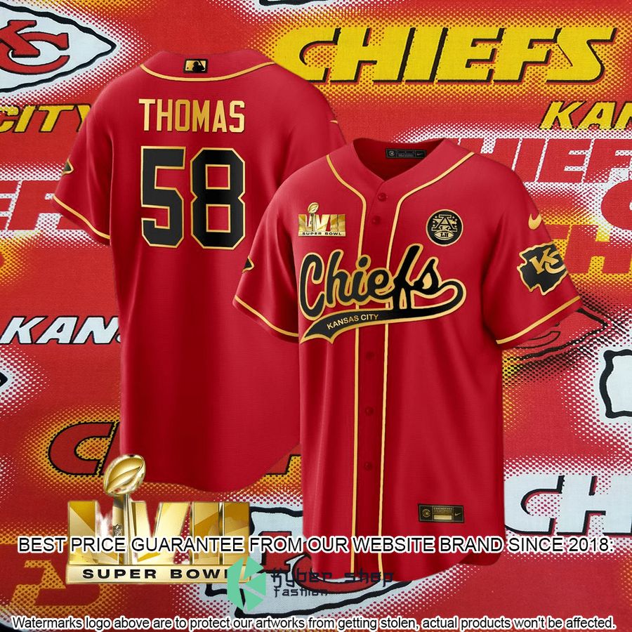 derrick thomas 58 super bowl lvii kansas city chiefs baseball jersey 2 262