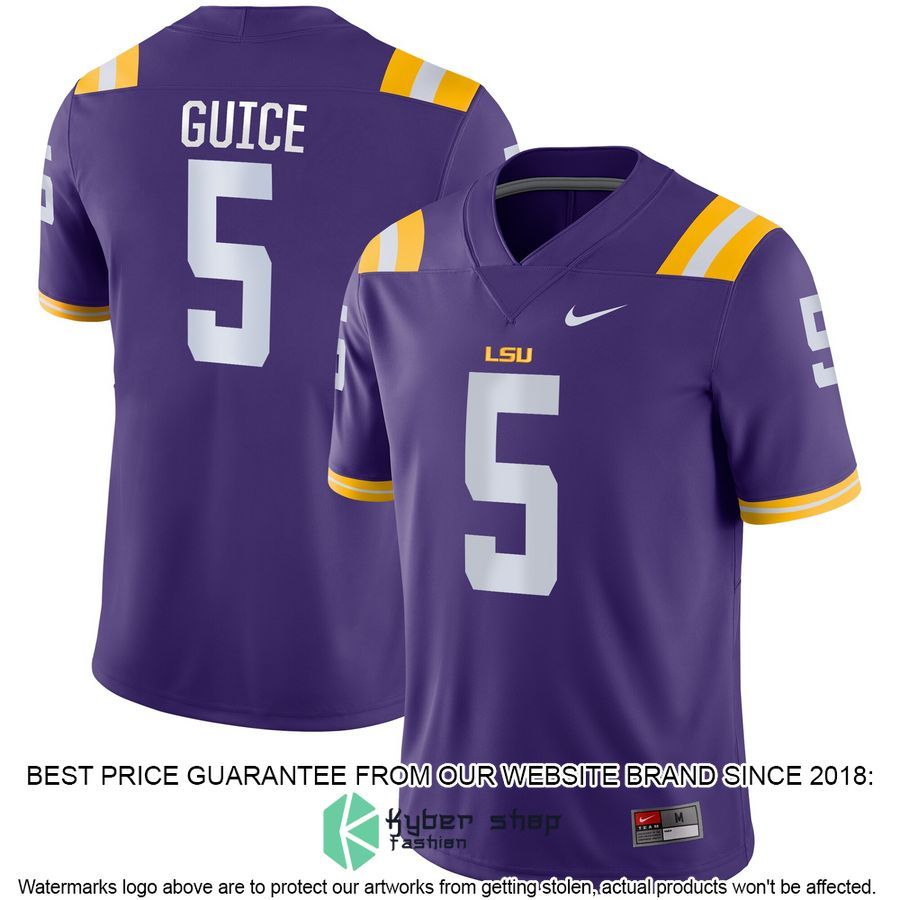 Derrius Guice LSU Tigers Nike Game Purple Football Jersey