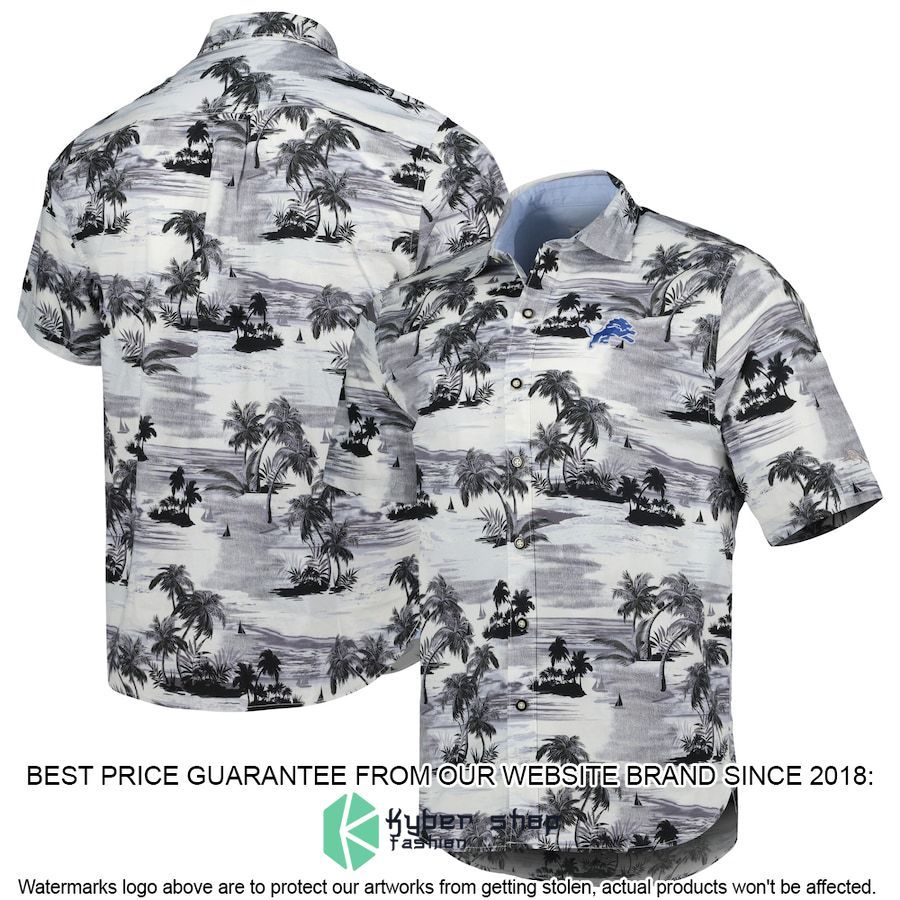 Detroit Lions Tommy Bahama Black Sport Tropical Horizons Hawaiian Shirt