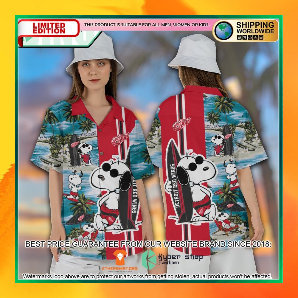 Detroit Red Wings Snoopy Hawaiian Shirt and Shorts 4 detroit red wings snoopy hawaiian shirt and shorts 1 669