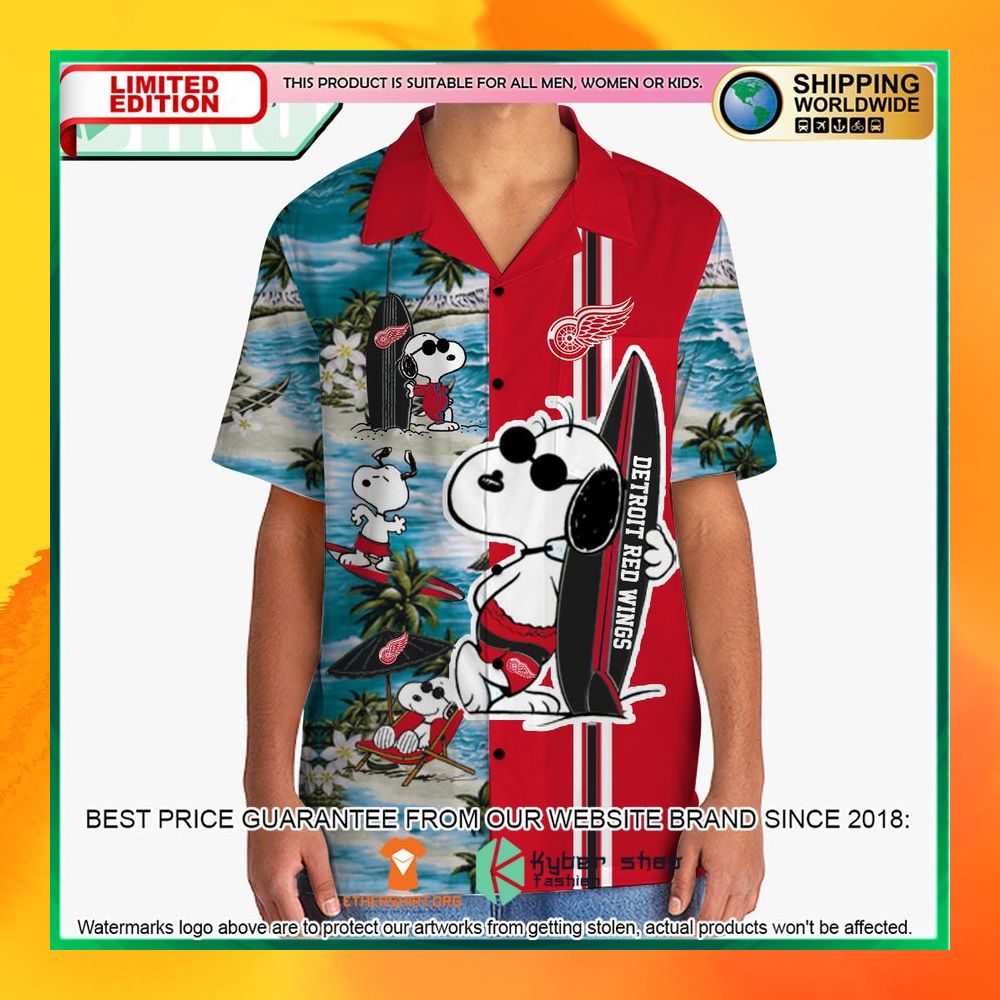 Detroit Red Wings Snoopy Hawaiian Shirt and Shorts 5 detroit red wings snoopy hawaiian shirt and shorts 2 582