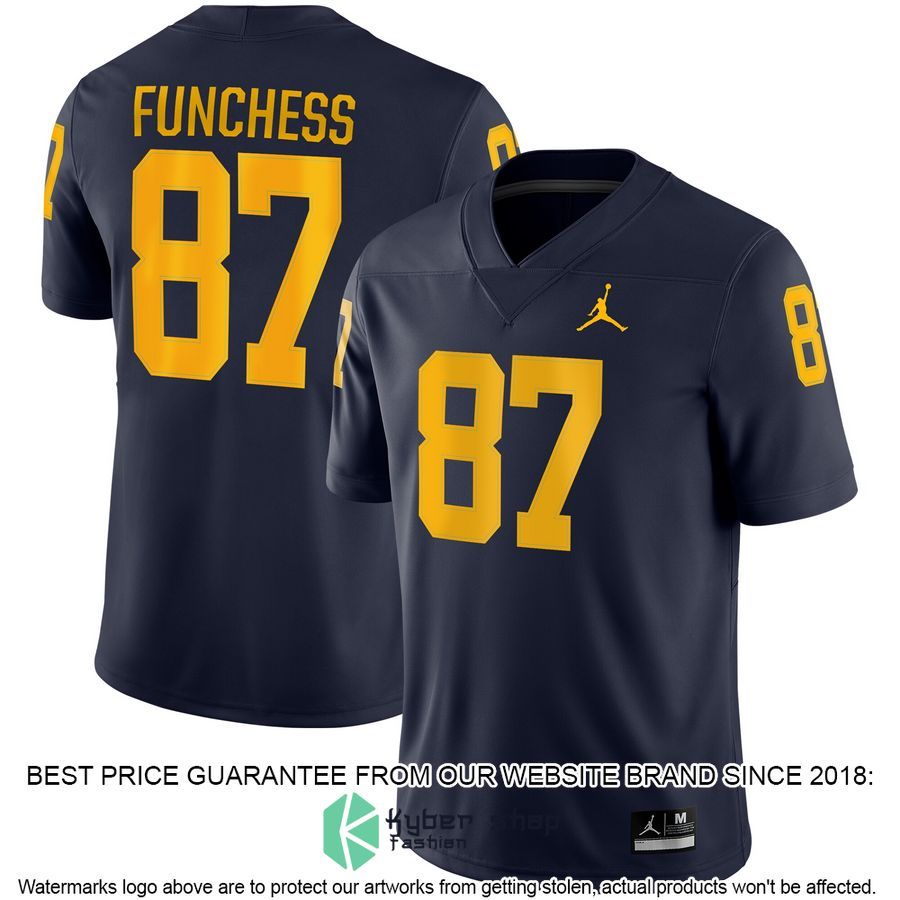 Devin Funchess Michigan Wolverines Jordan Brand Game Navy Football Jersey