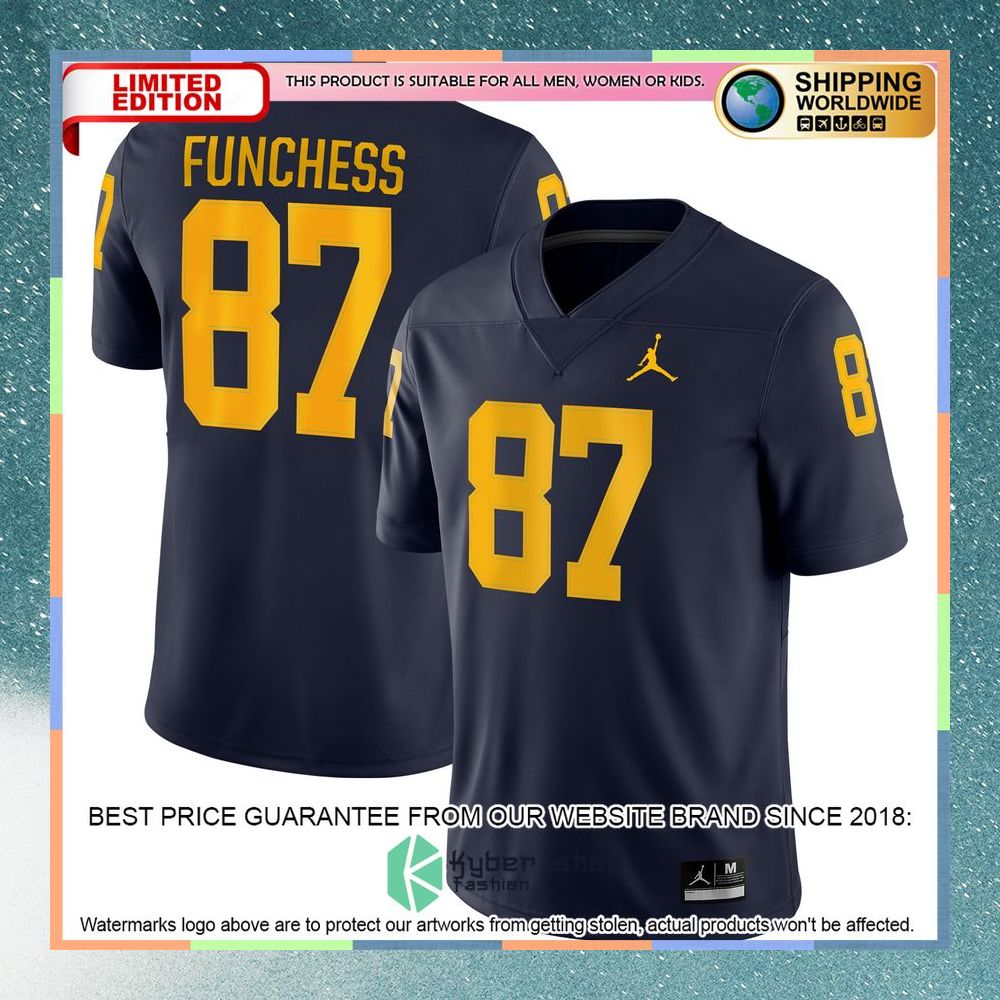 Devin Funchess Michigan Wolverines Jordan Brand Game Navy Football Jersey 8 Devin Funchess Michigan Wolverines Jordan Brand Game Navy Football Jersey word3