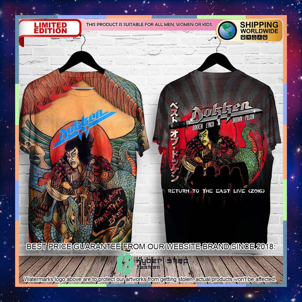 Dokken Band Beast From The East Album Return To The East Live T Shirt 3 dokken band beast from the east album return to the east live t shirt 1 875