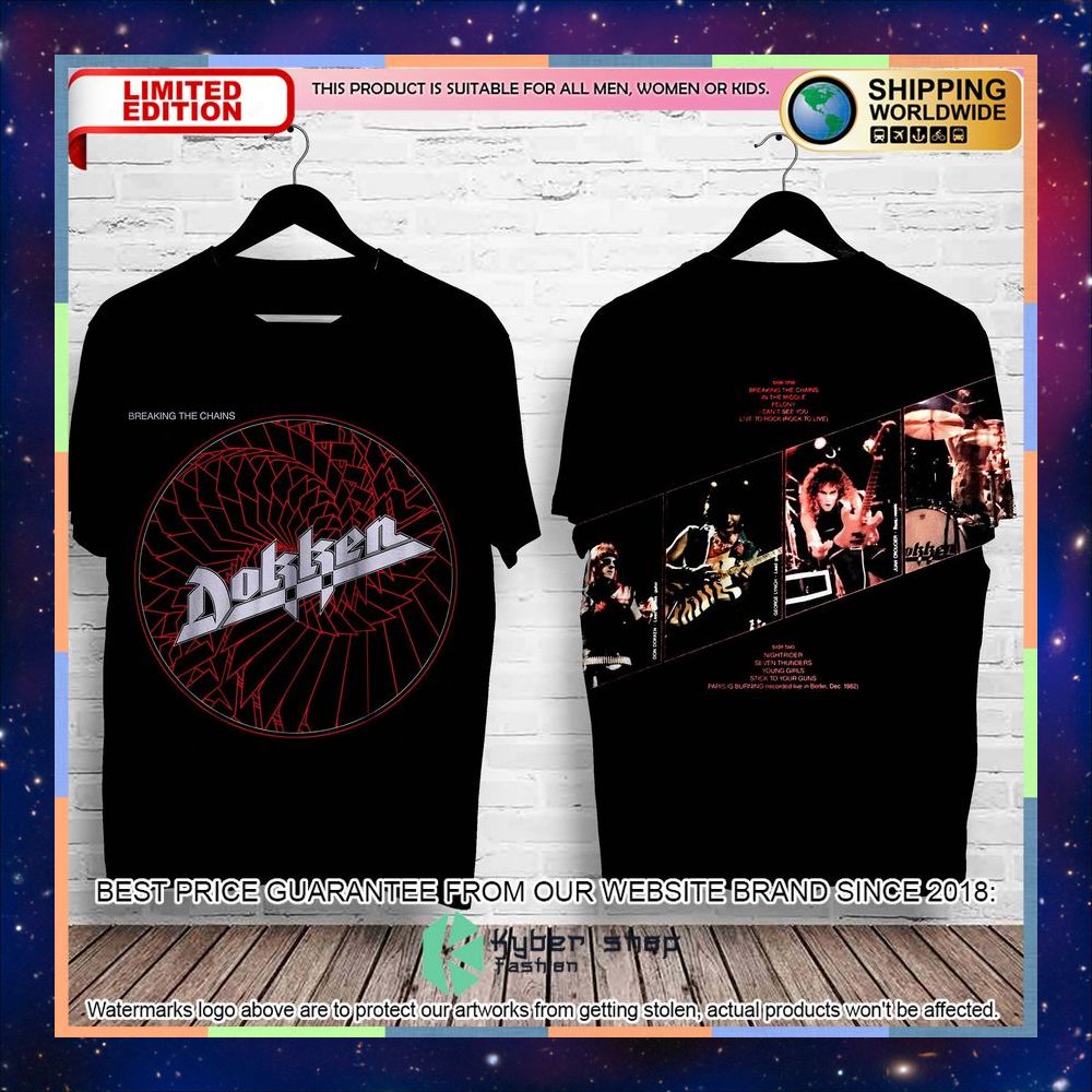 Dokken Band Breaking The Chains Album T Shirt 3 dokken band breaking the chains album t shirt 1 148
