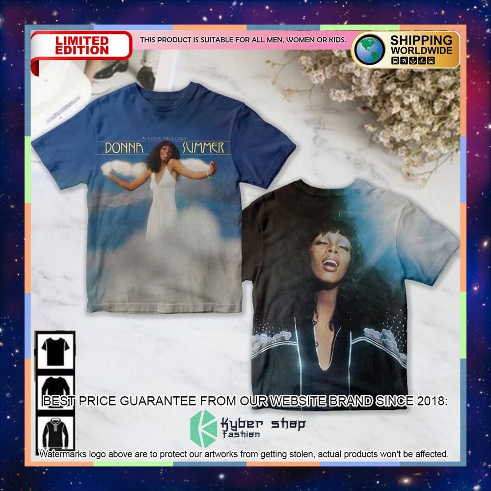Donna Summer A Love Trilogy Album T Shirt 3 donna summer a love trilogy album t shirt 1 423