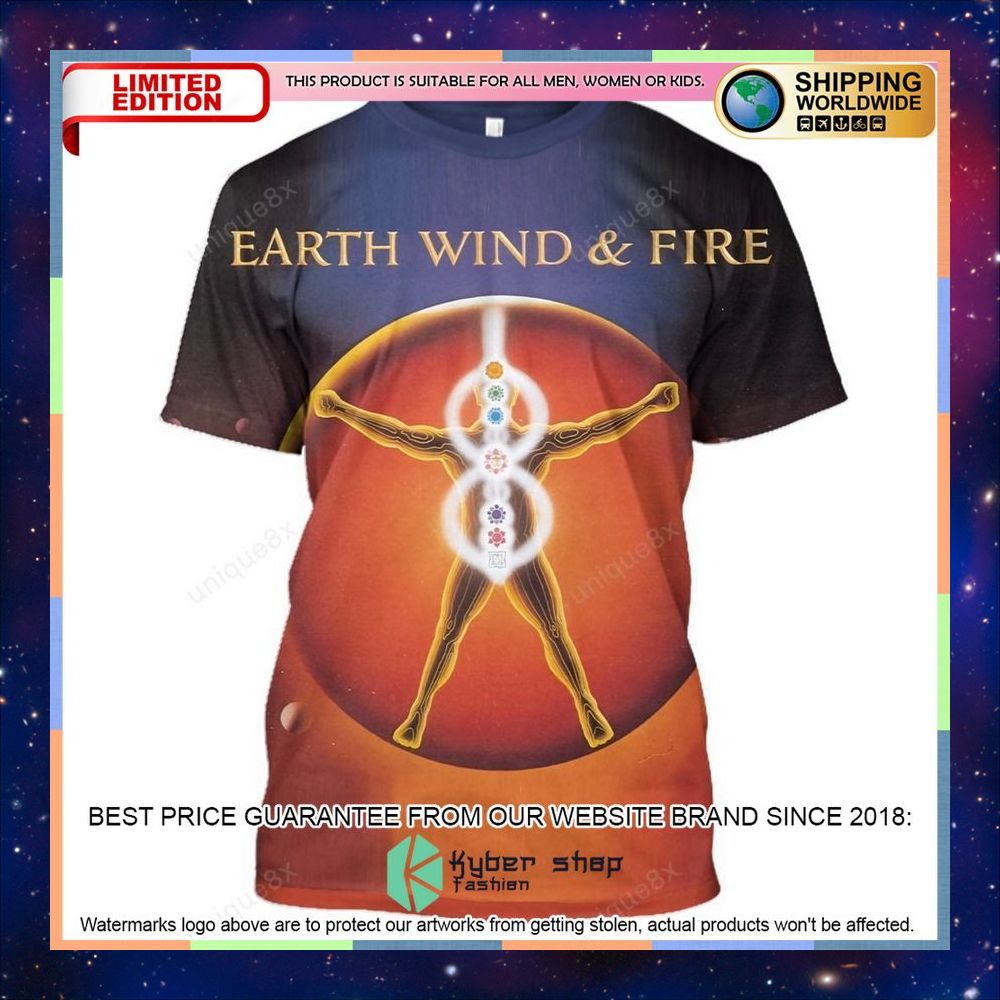 Earth Wind & Fire Powerlight Album T Shirt 3 earth wind fire powerlight album t shirt 1 884
