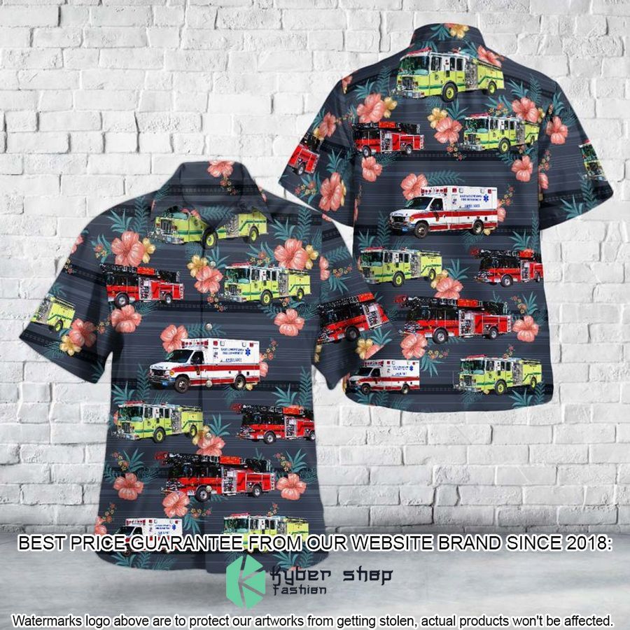 East Longmeadow Massachusetts East Longmeadow Fire Department Hawaiian Shirt
