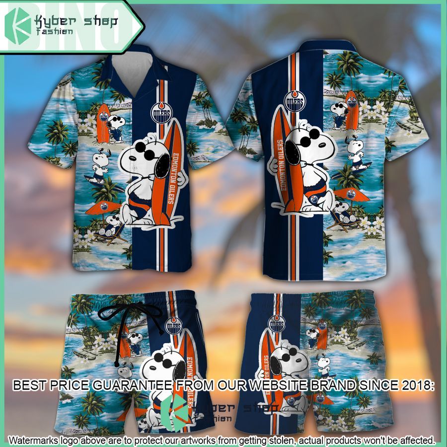 edmonton oilers snoopy hawaiian shirt and shorts 1 863