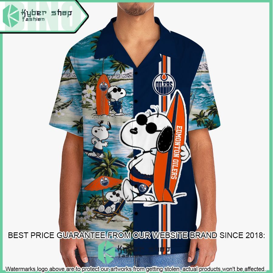 edmonton oilers snoopy hawaiian shirt and shorts 2 355