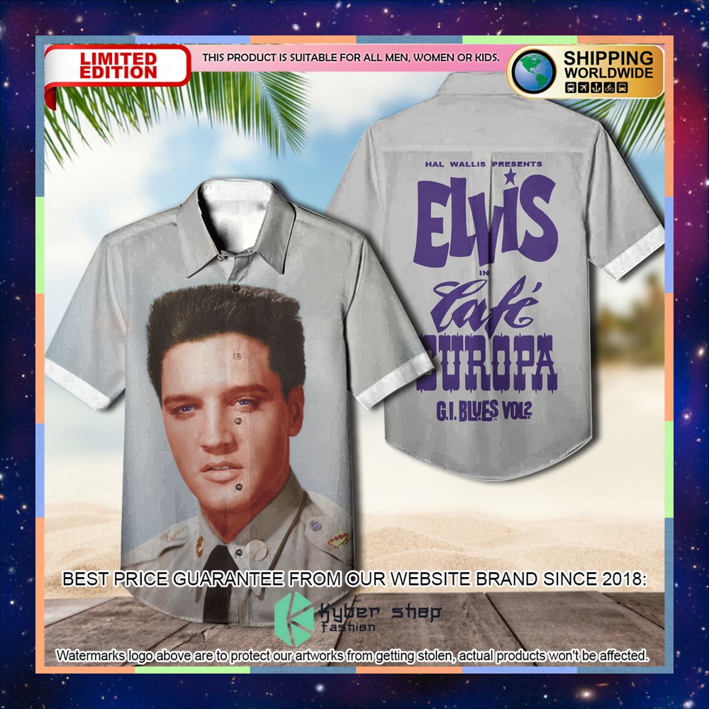 Elvis Presley Cafe Europa G.I. Blues Vol. 2 Album Hawaiian Shirt 3 elvis presley cafe europa g i blues vol 2 album hawaiian shirt 1 875