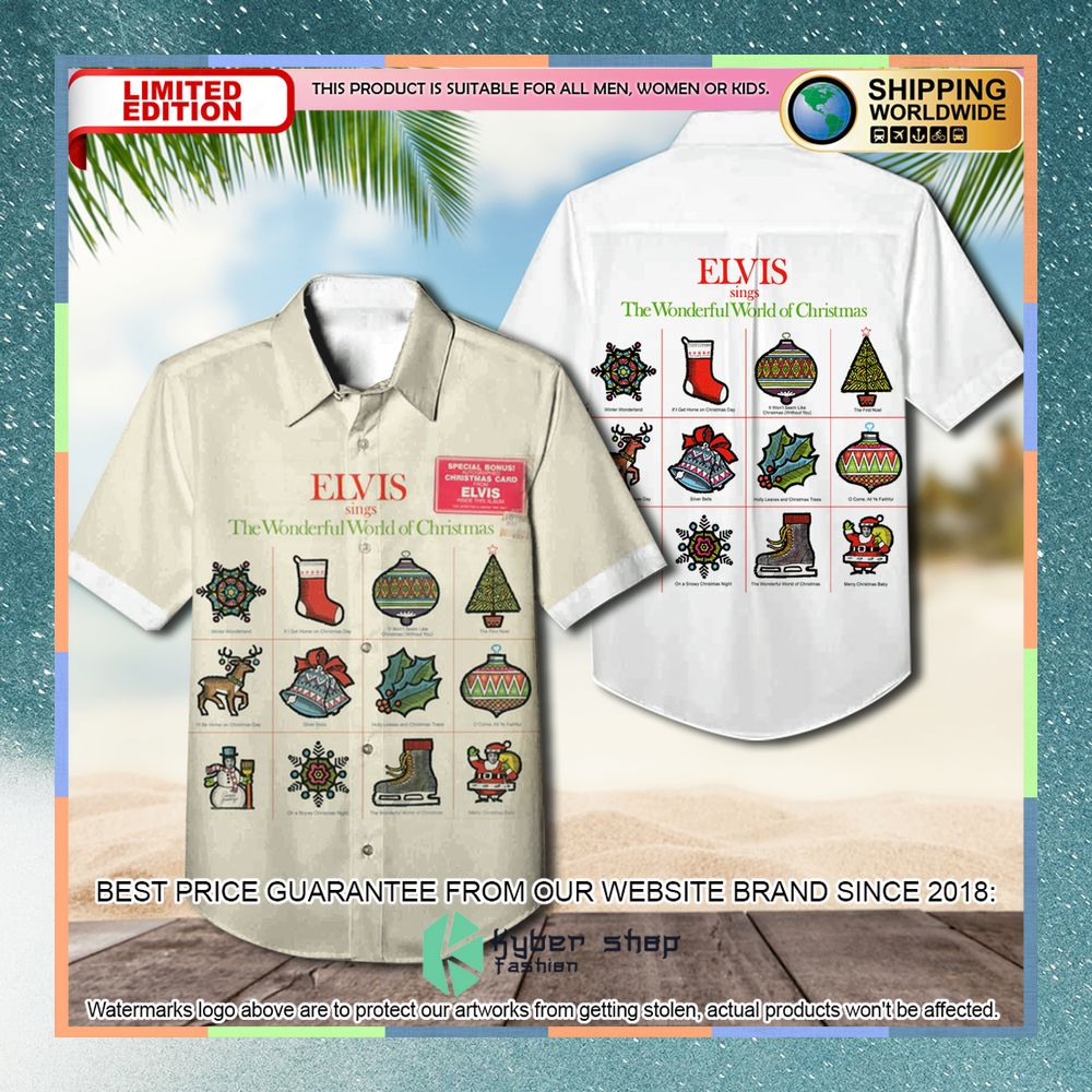 elvis presley elvis sings the wonderful world of christmas album hawaiian shirt 1 758