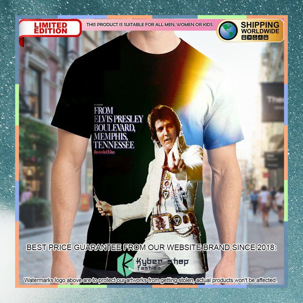 Elvis Presley From Elvis Presley Boulevard Memphis Tennessee Album T Shirt 3 elvis presley from elvis presley boulevard memphis tennessee album t shirt 1 138