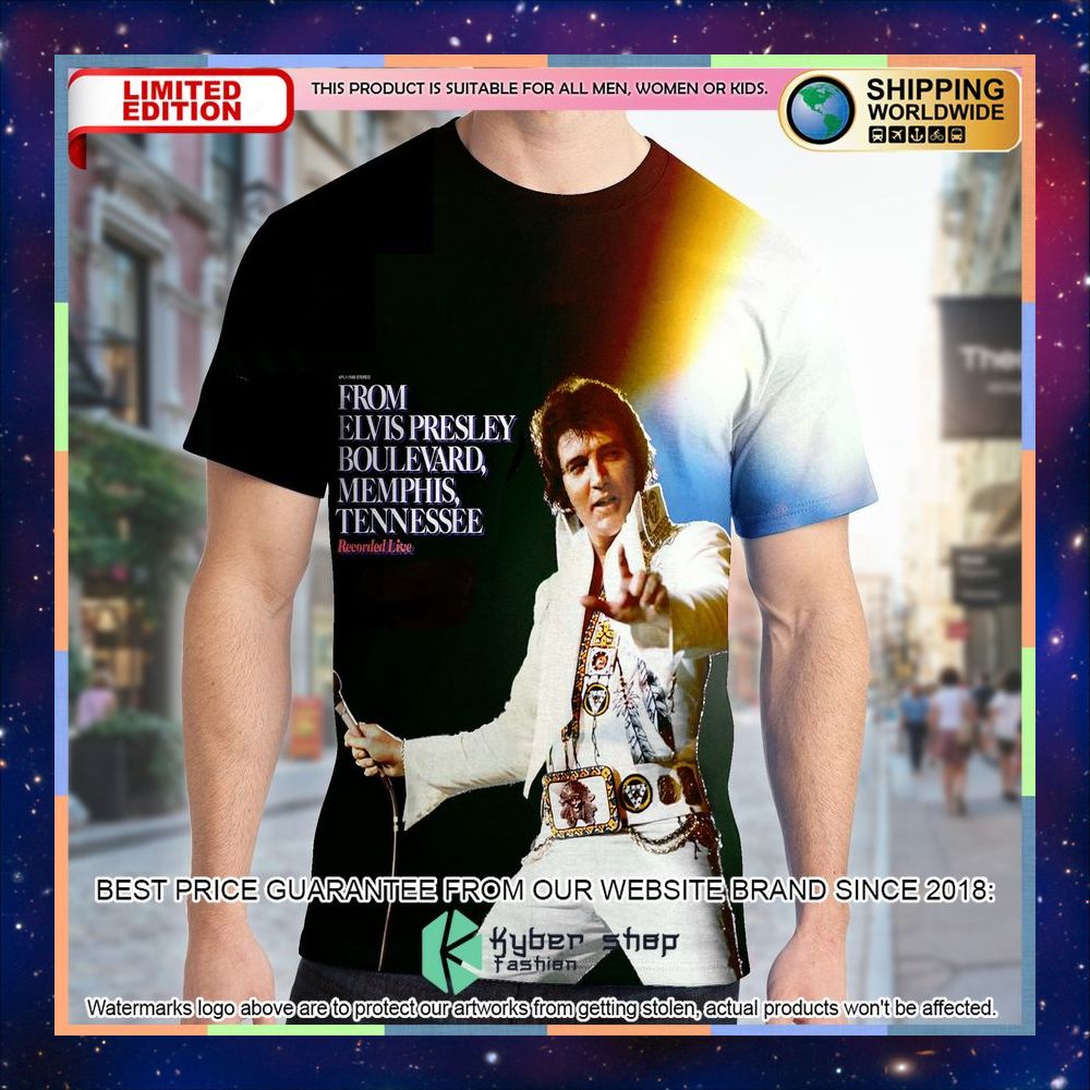 Elvis Presley From Elvis Presley Boulevard Memphis Tennessee Album T Shirt 5 elvis presley from elvis presley boulevard memphis tennessee album t shirt 1 782