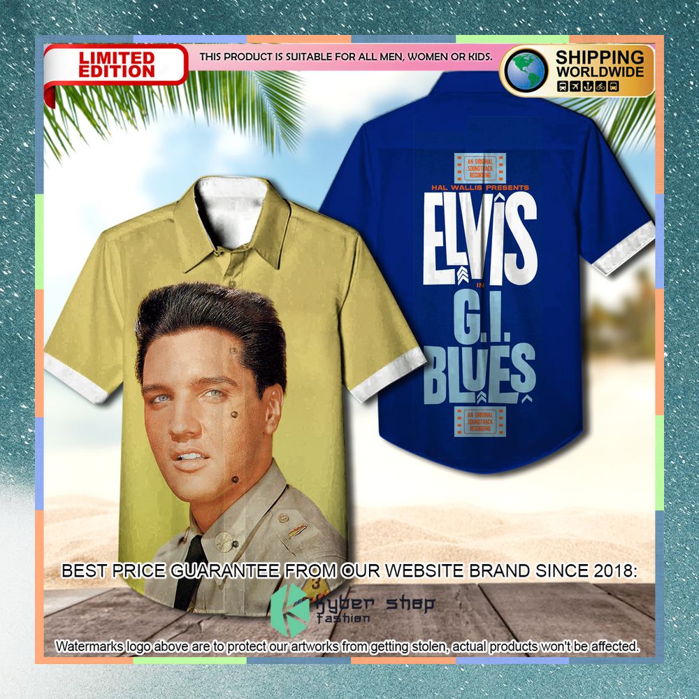 elvis presley g i blues album hawaiian shirt 1 170