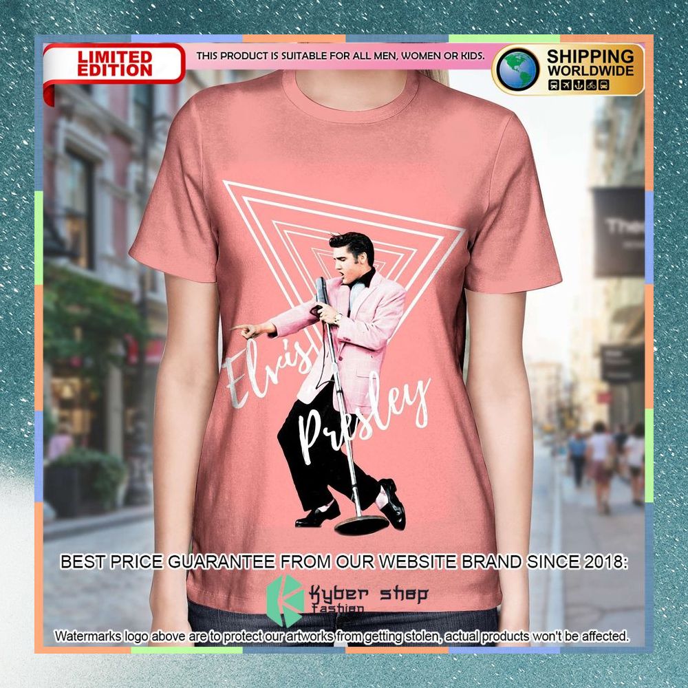Elvis Presley Pink T Shirt 3 elvis presley pink t shirt 1 526