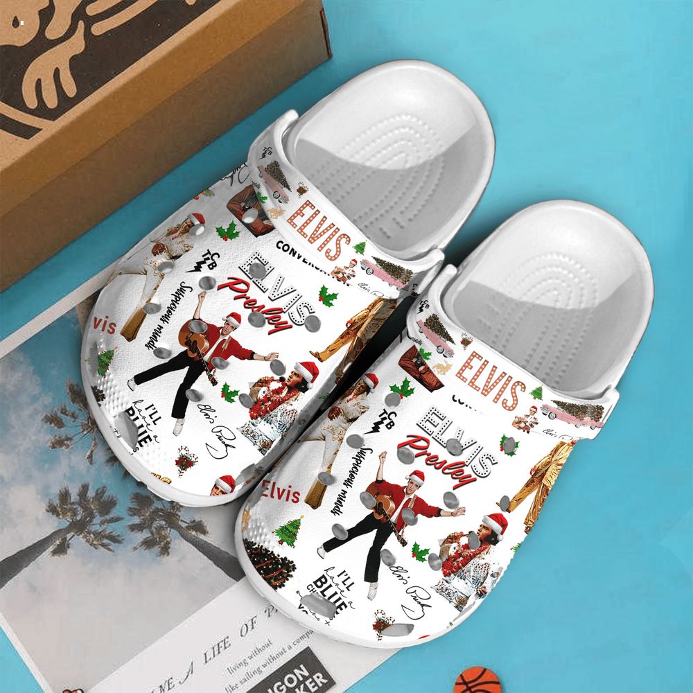 Elvis Presley TCB I'll have a blue Christmas Crocband Shoes 6 elvis presley tcb ill have a blue christmas crocband shoes 5