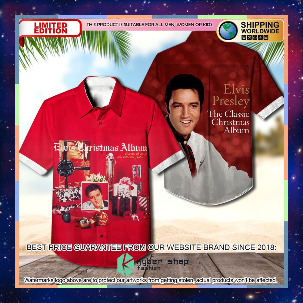Elvis Presley The Classic Christmas Album Hawaiian Shirt 3 elvis presley the classic christmas album hawaiian shirt 1 193