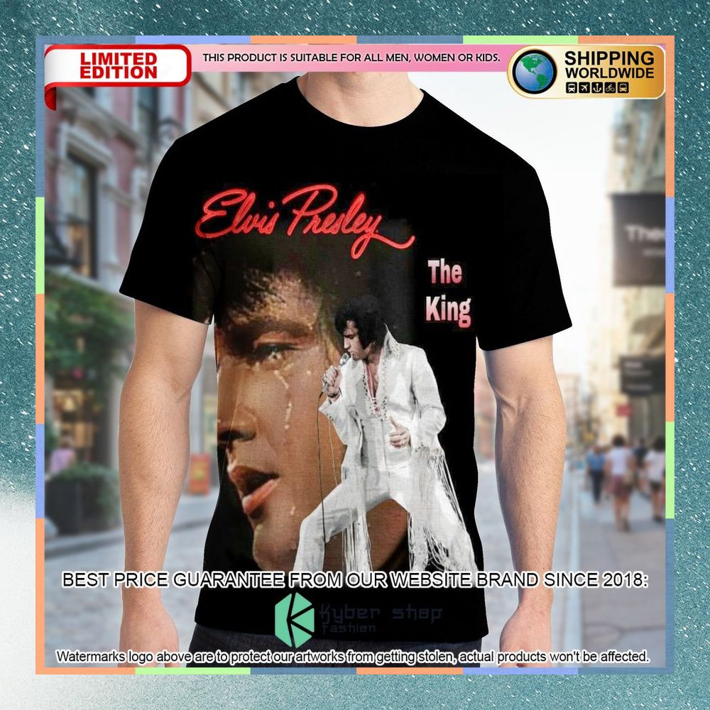 Elvis Presley The King Black T Shirt 3 elvis presley the king black t shirt 1 857