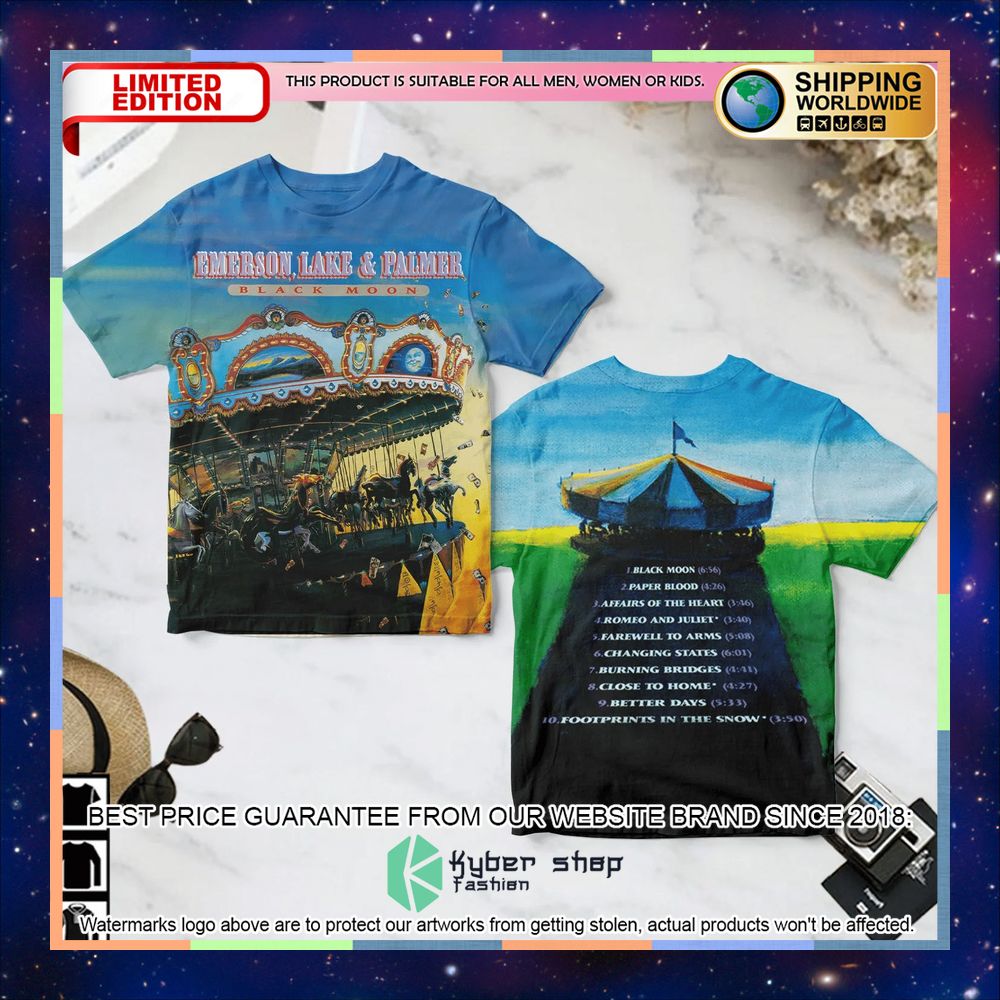 Emerson Lake & Palmer Black Moon Album T Shirt 3 emerson lake palmer black moon album t shirt 1 720
