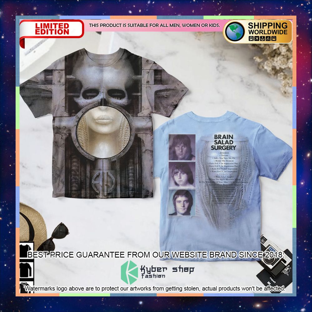 Emerson Lake & Palmer Brain Salad Surgery Album T Shirt 3 emerson lake palmer brain salad surgery album t shirt 1 504