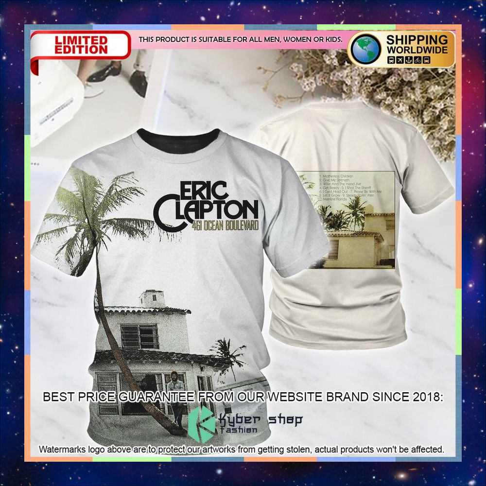 Eric Clapton Ocean Boulevard Album T Shirt 7 eric clapton ocean boulevard album t shirt 1 387