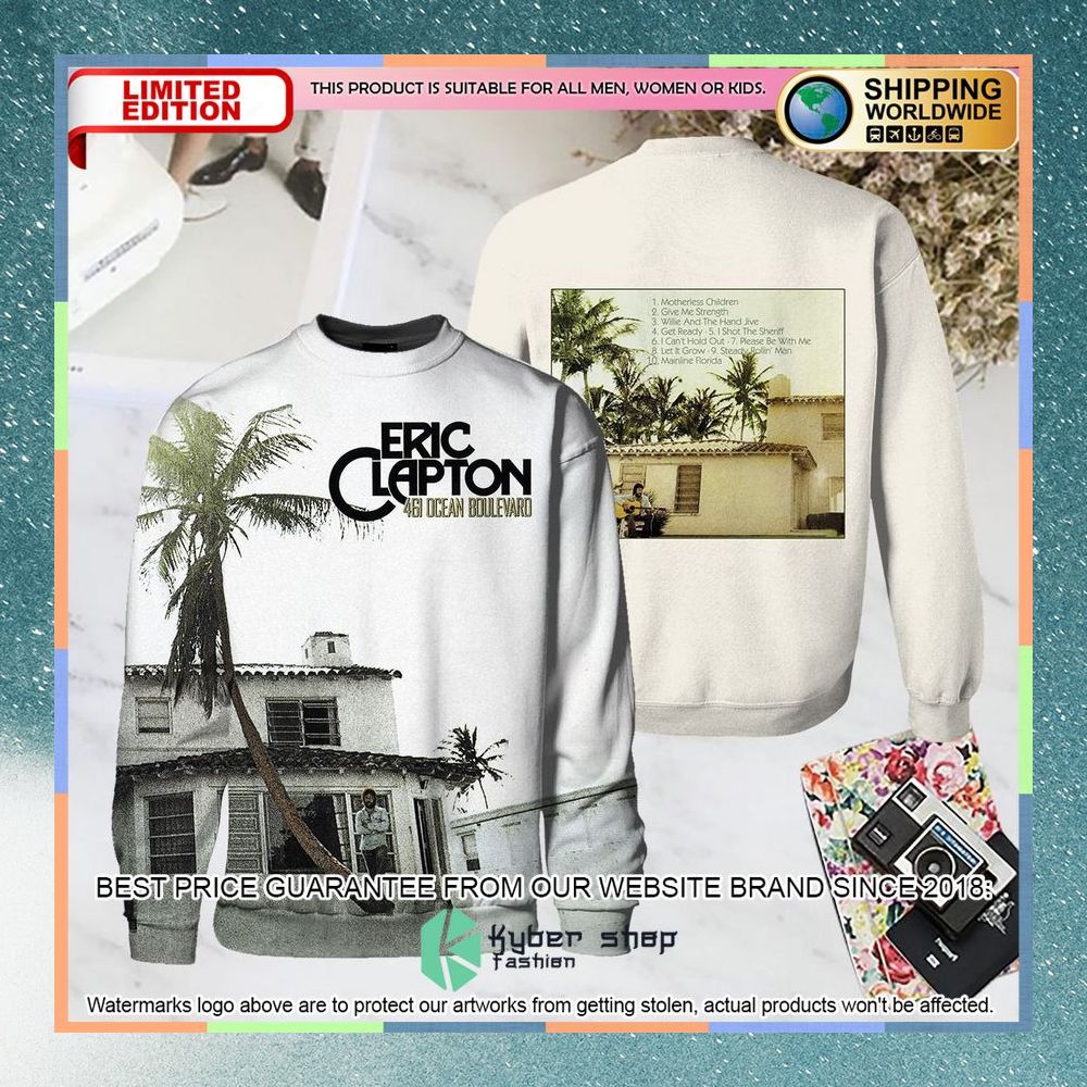Eric Clapton Ocean Boulevard Album T Shirt 6 eric clapton ocean boulevard album t shirt 3 824