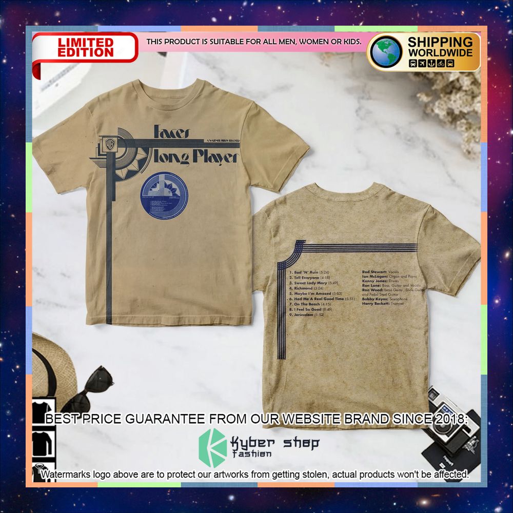 Faces Band Long Player Album T Shirt 3 faces band long player album t shirt 1 816