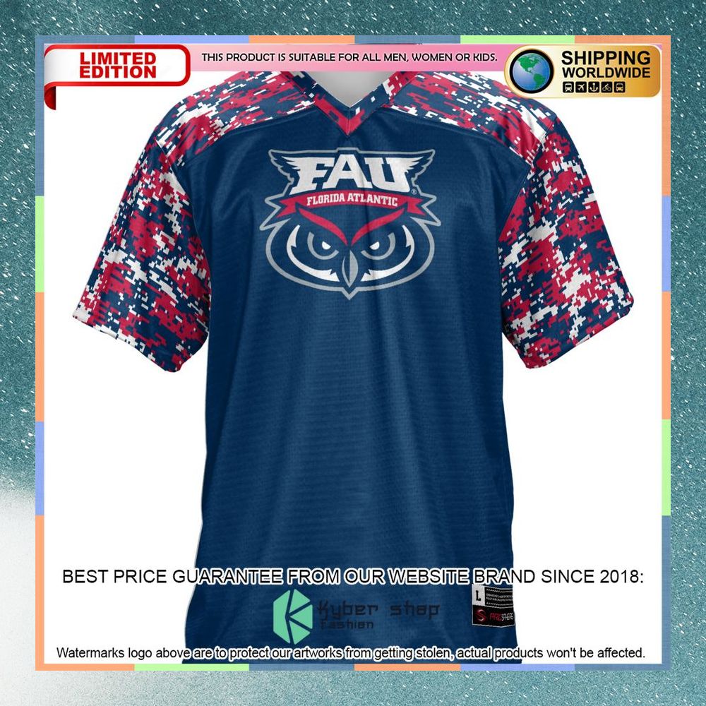 FAU Owls Navy Football Jersey 6 FAU Owls Navy Football Jersey word3
