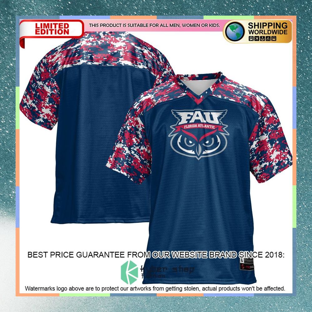 FAU Owls Navy Football Jersey 8 FAU Owls Navy Football Jersey word3