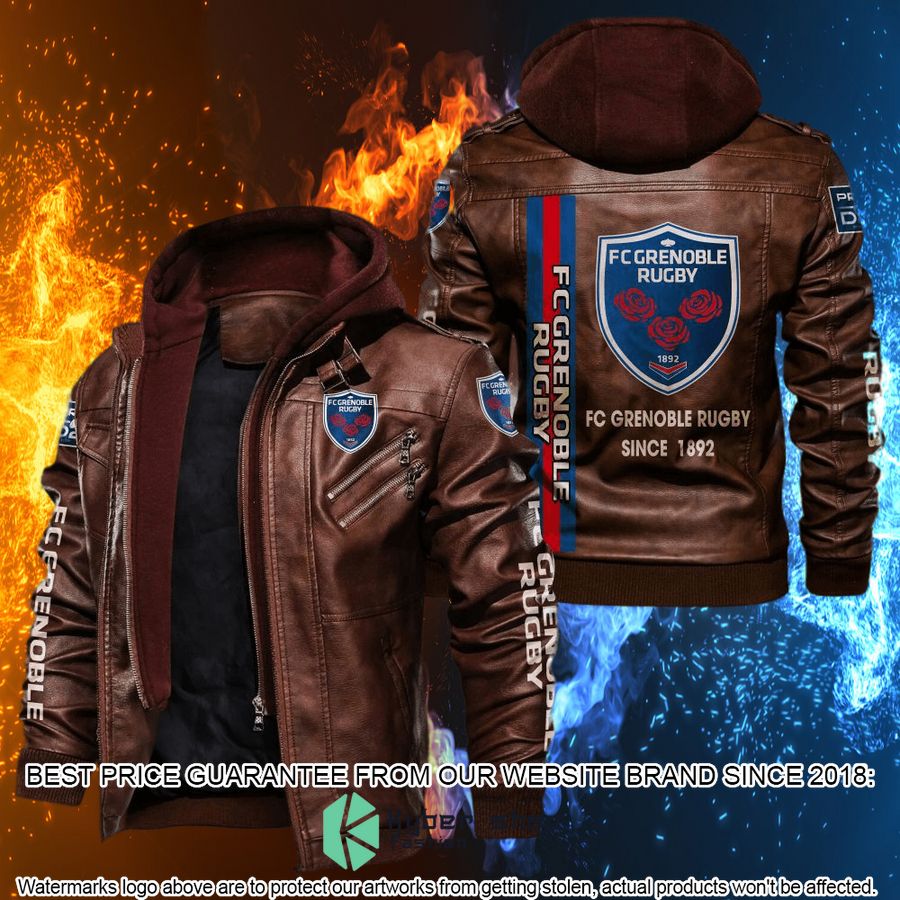 fc grenoble rugby leather jacket 2 833