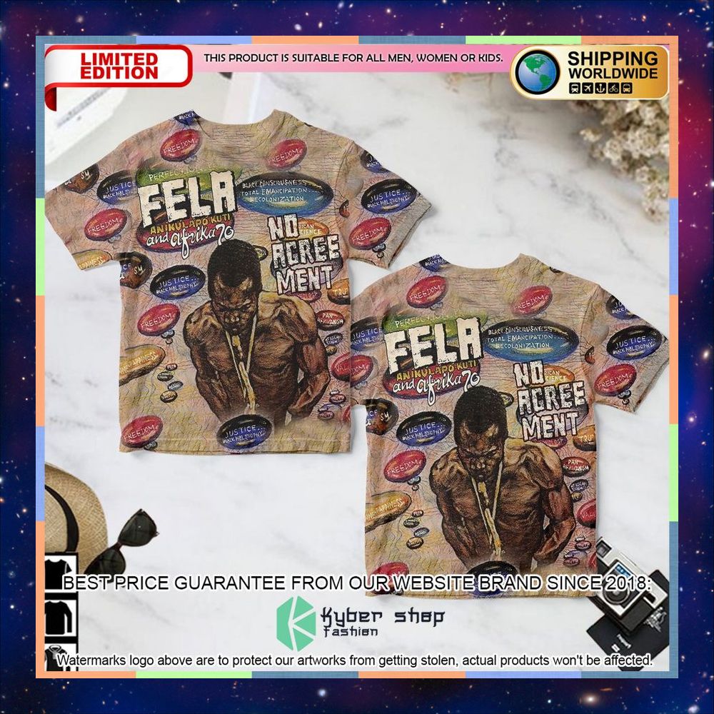 Fela Kuti No Agreement Album T Shirt 3 fela kuti no agreement album t shirt 1 179