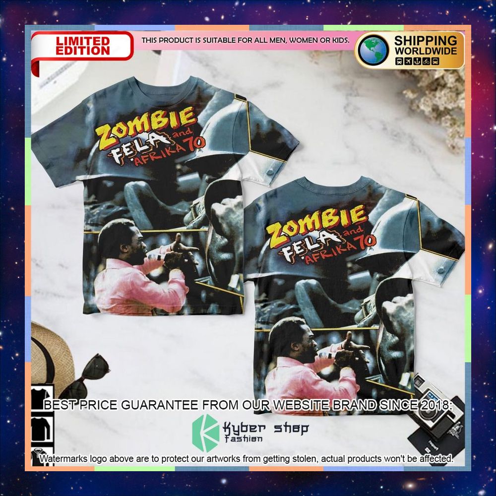 Fela Kuti Zombie Album T Shirt 3 fela kuti zombie album t shirt 1 155