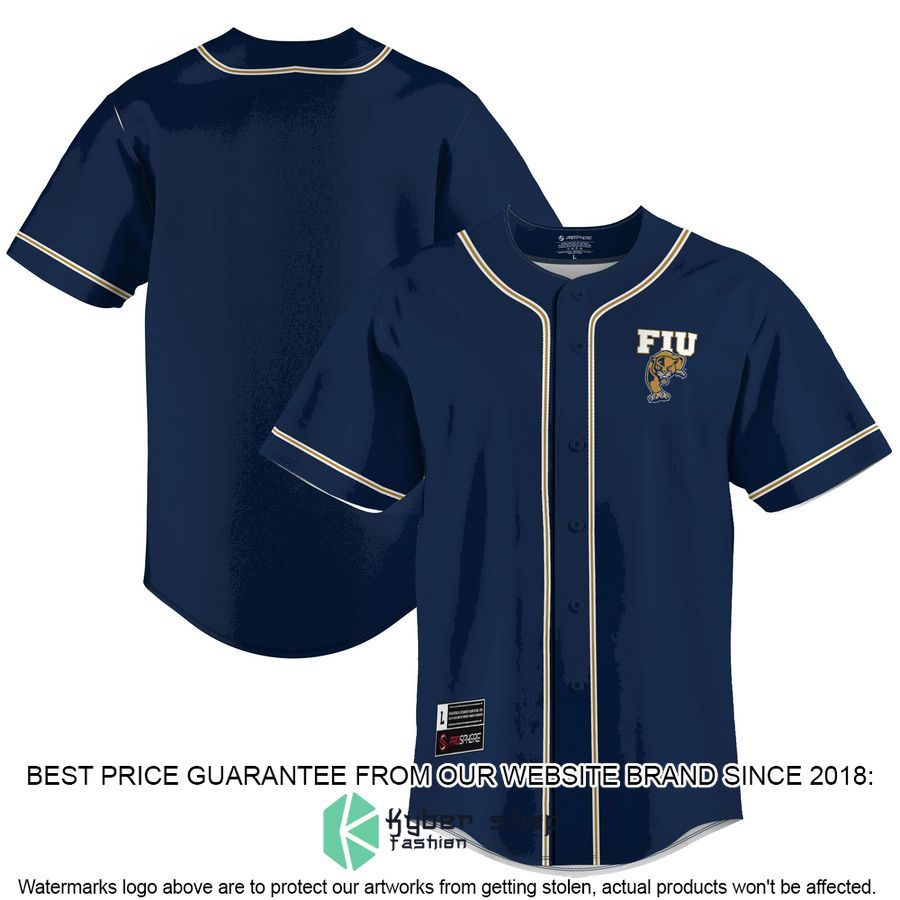 FIU Panthers Blue Baseball Jersey word3